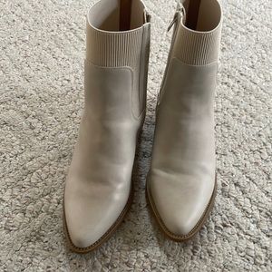 Dolce vita ivory ankle boots